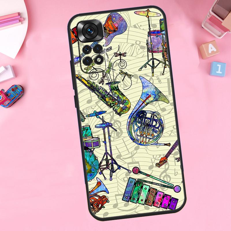 

Musical Drum Drumsticks Drummers Funda For Xiaomi Redmi Note 12 Turbo 8 9 10 11 Pro 8T 9S 10S 11S 12S Redmi 10C 9C 12C Case Redmi 9A