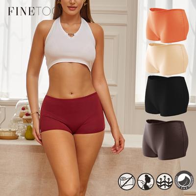 Safe Panty for Women Cotton Boxer Lingerie Mid-waist Underwear Solid Color Briefs