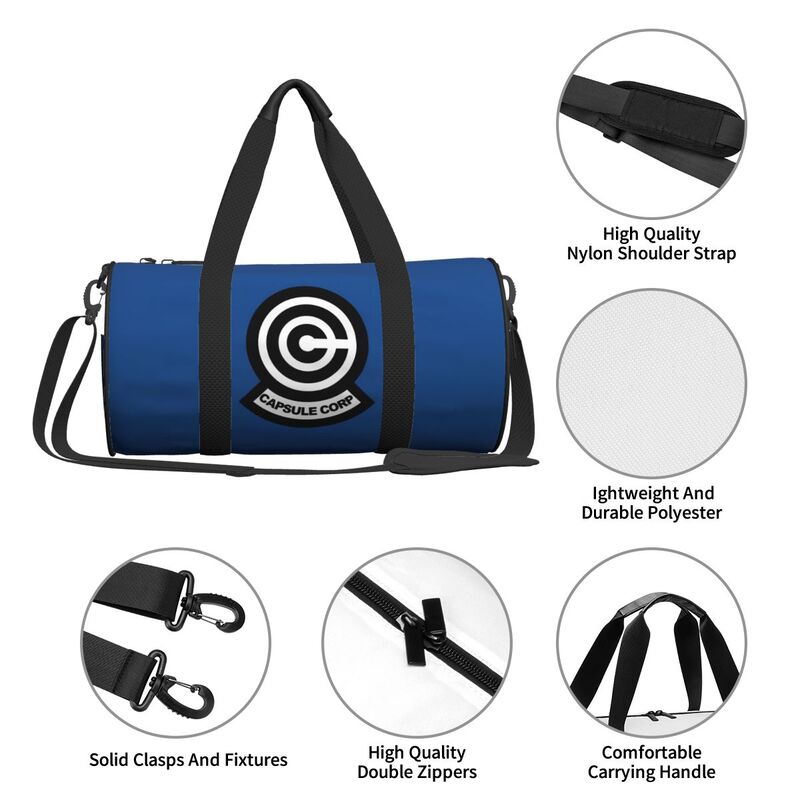 Dragon Capsule Ball Corp Print Travel Duffel Bag Shoes Compartment for Men Women Foldable Lightweight Yoga Gym Sports Bag