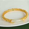 New Chinese antique open bracelet, female bamboo bamboo and leaf bracelet, high-end Chinese classical court style bracelet