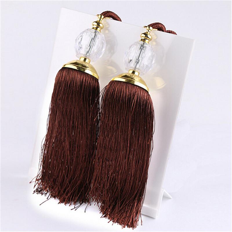 1 Pair Window Curtain Accessories Crystal Hanging Balls Tassel Hand Knitting