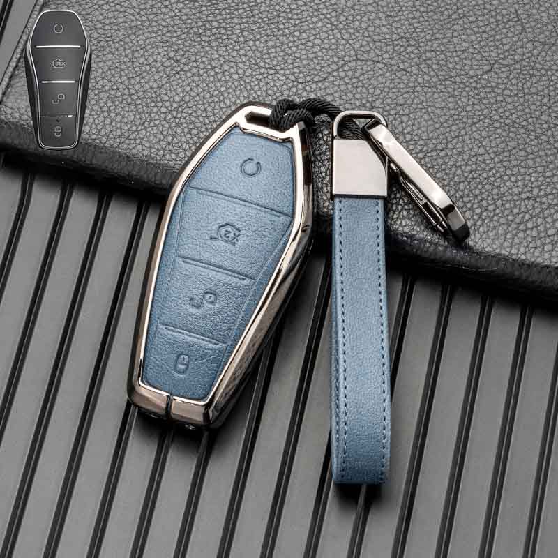 Schlüsseltasche Abdeckung für BYD Seal U Sealion 6 07 EV King Song Plus Champion Chazor Leder Metall Fernbedienung Halter Schlüsselanhänger Zubehör