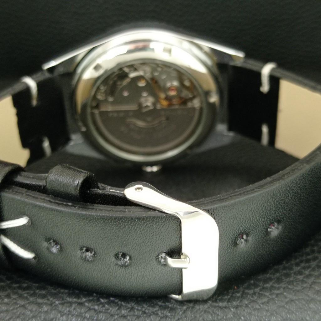 VINTAGE REFURBISHED CITIZEN AUTOMATIC 8200 JAPAN MENS BLACK DIAL WATCH a447165-1