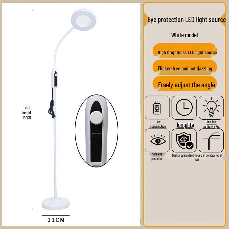 LED Eye-Friendly Tattoo & Nail Art Lamp: Desk & Floor Light for Cosmetic and Eyelash Extension