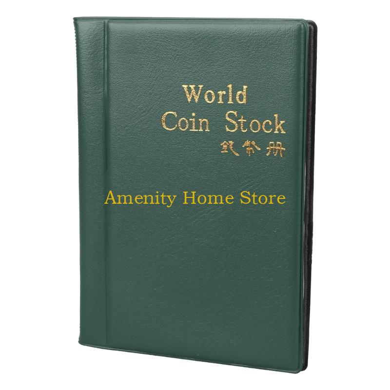 F26C Coin Album, 10 Pages Storage Sheets with 120 Coins Pockets Penny Collection Book Mini Money Collecting Holder for Coin