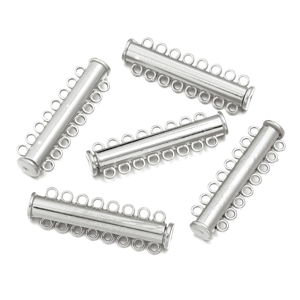 5Pcs 2/3/4/5/6/8 Holes Strong Magnetic Clasps Slide Tubes Lock Clasp Connectors DIY Bracelet Necklace Buckle Hook Jewelry Making
