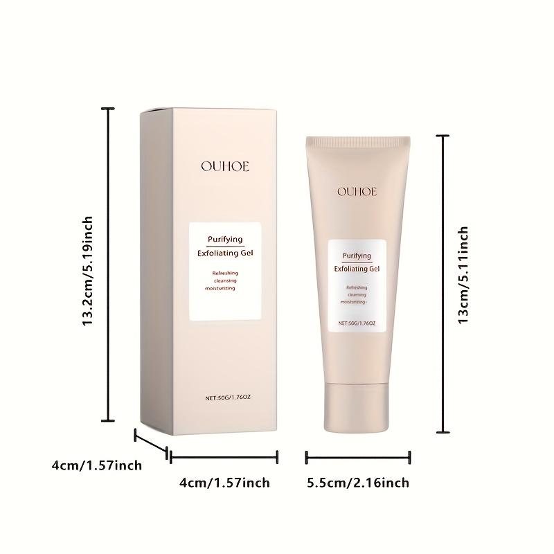 OUHOE Plant Extracts Exfoliating Gel 50g, Gentle Physical Scrubbing Particles, Moisturizing Formula Deep Cleansing, Daily Facial Cleansing