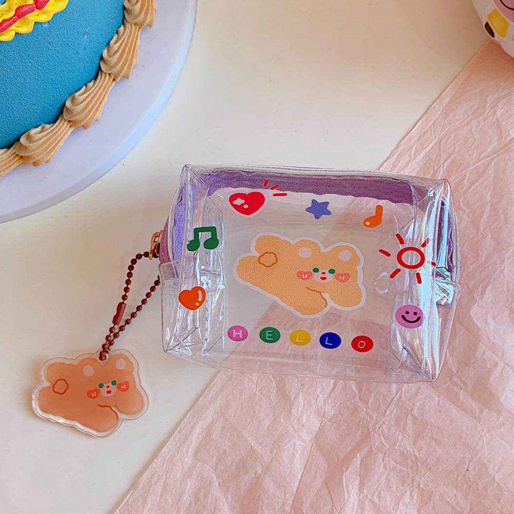 Kreative Bären Transparente Mädchen Münzbörse Kinder PVC Reißverschluss Kleingeldbörse Damen Mini Lippenstift Geldbörse Kaninchen Schlüsselkarten Tasche