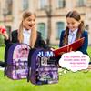 Movie Peripheral Print Backpack, School Bag Student Campus With Plush Ball Backpack