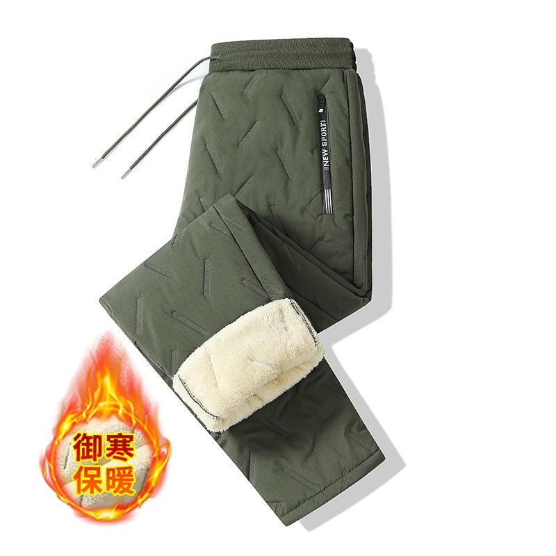Lamb Velvet Cotton Pants Men's New Winter Outdoor Warm Large Size Loose Cold-proof Casual Plus Velvet Thickened Trousers