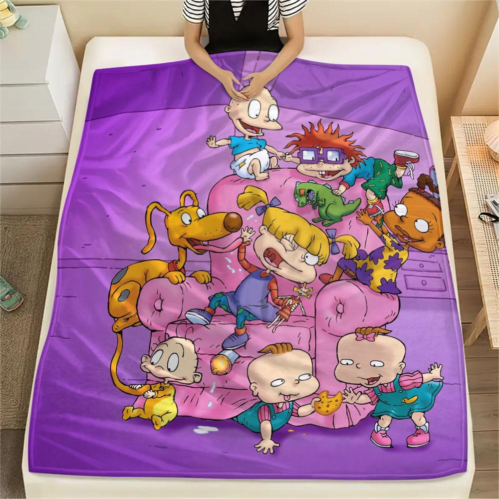 

Rugrats Print Flannel Blanket, High quality Comfortable for All Seasons, Home Decor, Warmth and Comfort 80cm x 120cm