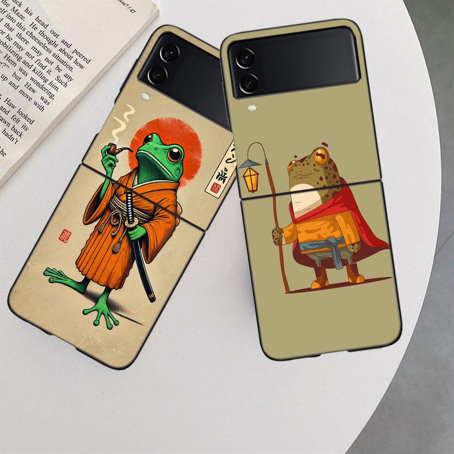 Cute Mouse Axolotl Frog Wizard Phone Case For Samsung Z Flip 7 6 5G Galaxy Z Flip 5 4 3 Black Hard Cell Cover Luxury PC Shell C
