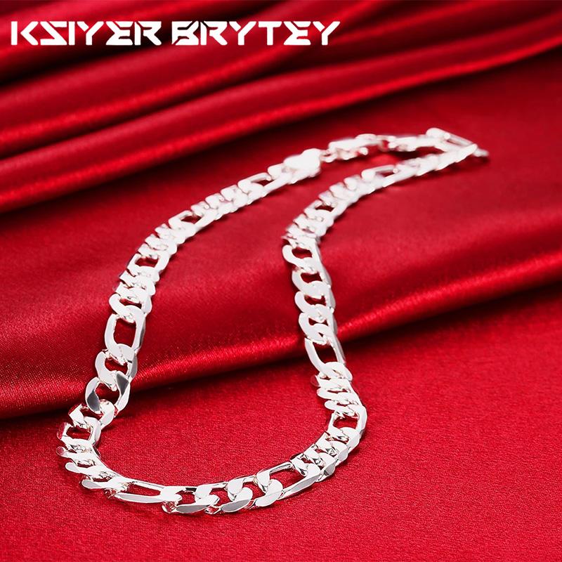 

Популярный бренд 925 стерлинговое серебро 10 мм геометрия цепочка браслеты ожерелье для мужчин женщин мода свадебные аксессуары ювелирные наборы