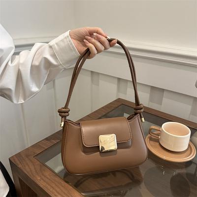 Niche Design Bag Women's 2025 New Fashion Single Shoulder Underarm Bag Retro Texture Messenger Baguette Bag