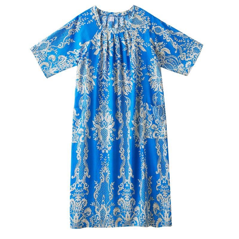 Manica corta Plus size cotone vintage floreale nuovo in abiti da donna casual abito lungo estivo ampio