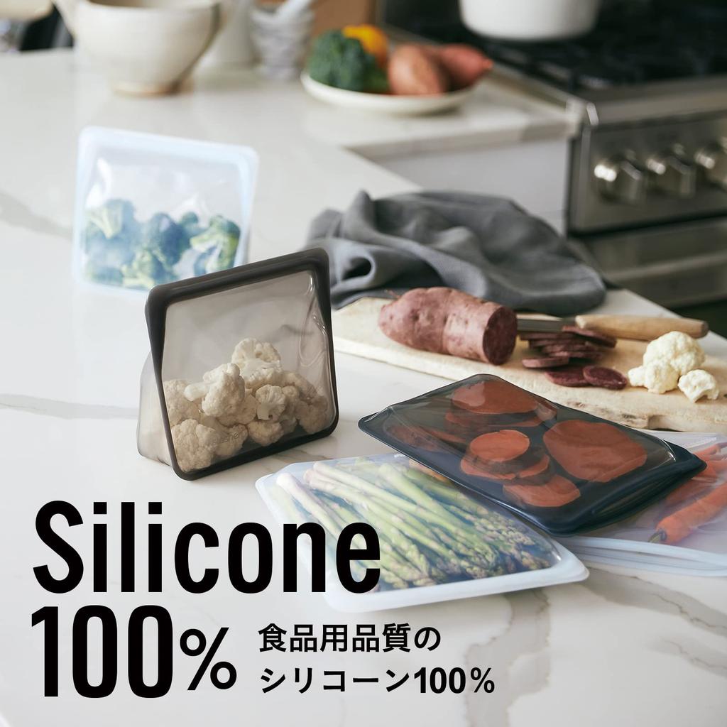 Stasher Japanese Stasher silicone bag clear stand up mega cooking STSULL1 [Authorized product] stasher, microwave, storage,