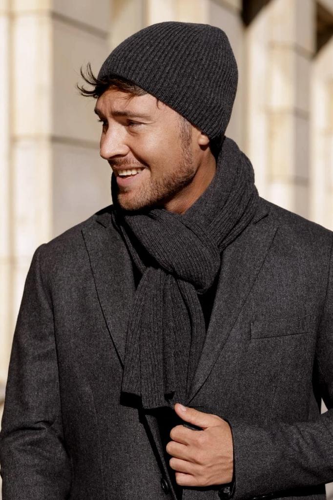 Franko Men' Wool Cap - Graphite, Striped | Cameo
