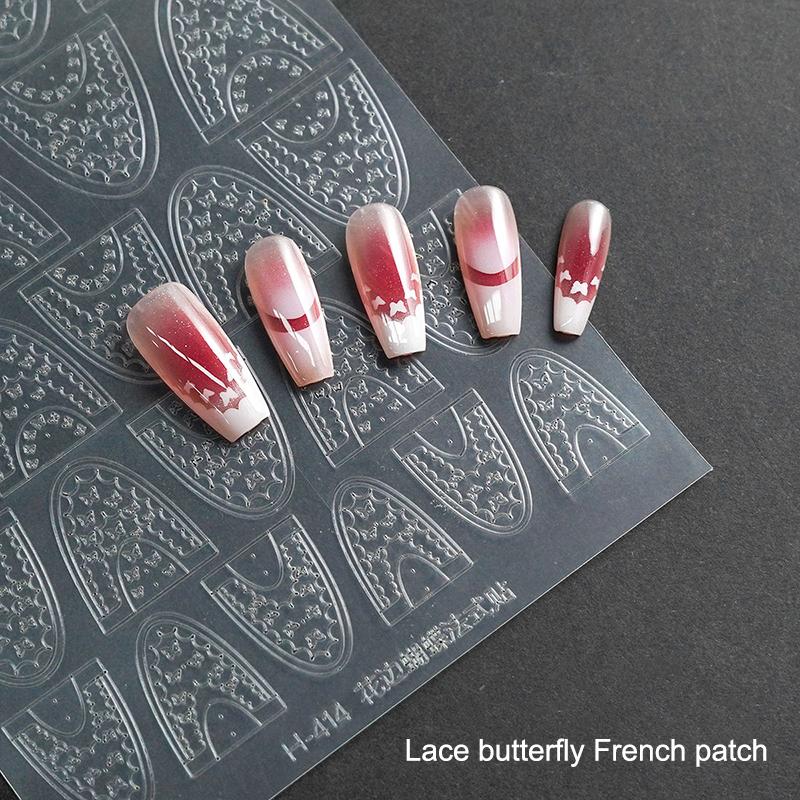Flocon de neige creux transparent Feux d'artifice Cheval Autocollants pour ongles Pochoir aérographe Année du Cheval Série Nouvel An Décoration Autocollant pour ongles