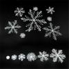 Lightweight Hanging Winter Ornaments 30 Pcs Christmas Snowflake Ornament, White Glitter Foil Tinsel Artificial Snowflakes for Trees Decoration