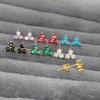 Korean Earrings Geometric Triangle Color Piercing Ear Stud Ximang Seller in Europe and America Mini Bone Studs Simple