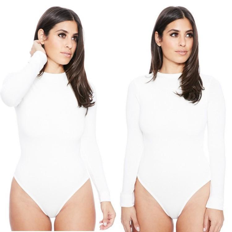 Body de Manga Larga Anti-Exposición para Mujer con Braga Triángulo (LL2155)