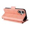 For iPhone 16 Leather Case Magnetic Closure Wallet Stand Phone Cover with Crossbody Strap