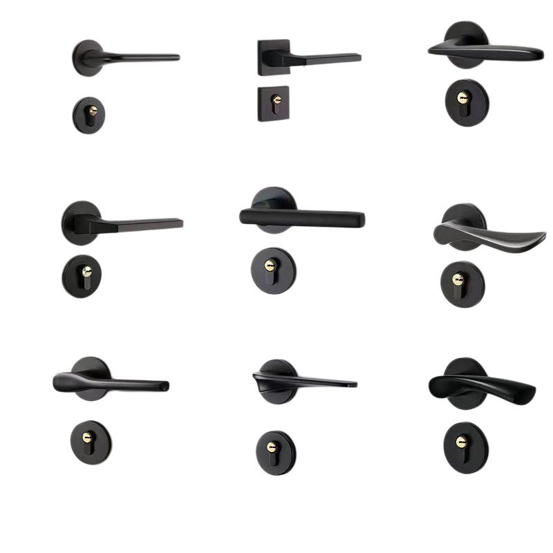 Modern Heavy Duty Privacy Round Lever Door Handle Aluminum Alloy for Bedroom Wooden Doors Apartment Use