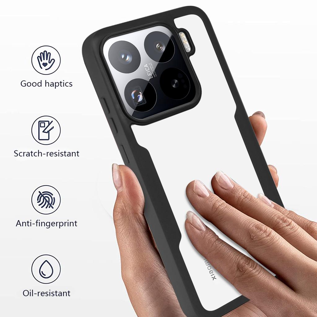 For Xiaomi 15 Pro Case Acrylic+TPU Clear Phone Cover with PET Screen Film