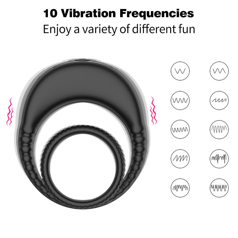 Cross10 Anti-Allergy Double Ring Delay Vibrating Penis Ring