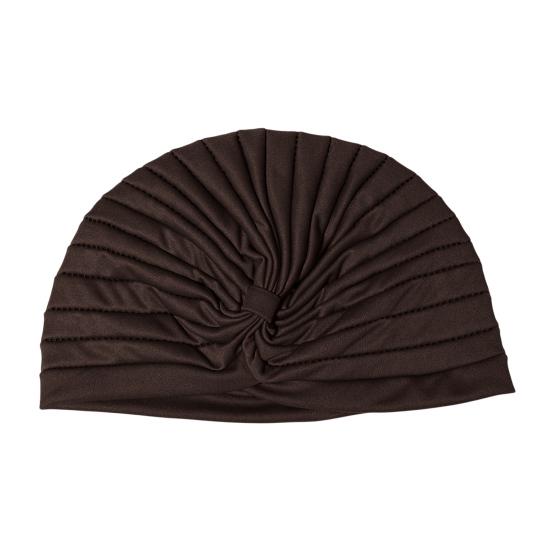 Yoga Hat with Satin Lining Hair Protection Frizz Control Soft Breathable Turban Nightcap High-Elastic Pleated Fabric Turban Hat F