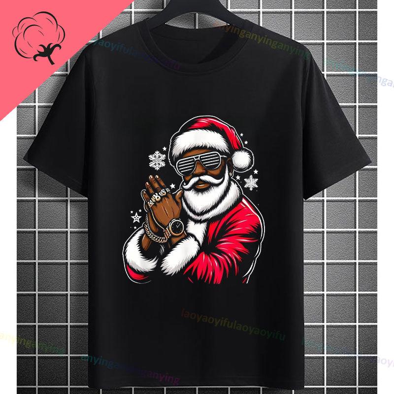 Funny Muscular Santa Christmas Gym Graphic Tshirt Casual Sports Humor Style Pure Cotton Shortsleeve Tshirt Outdoor Clothing