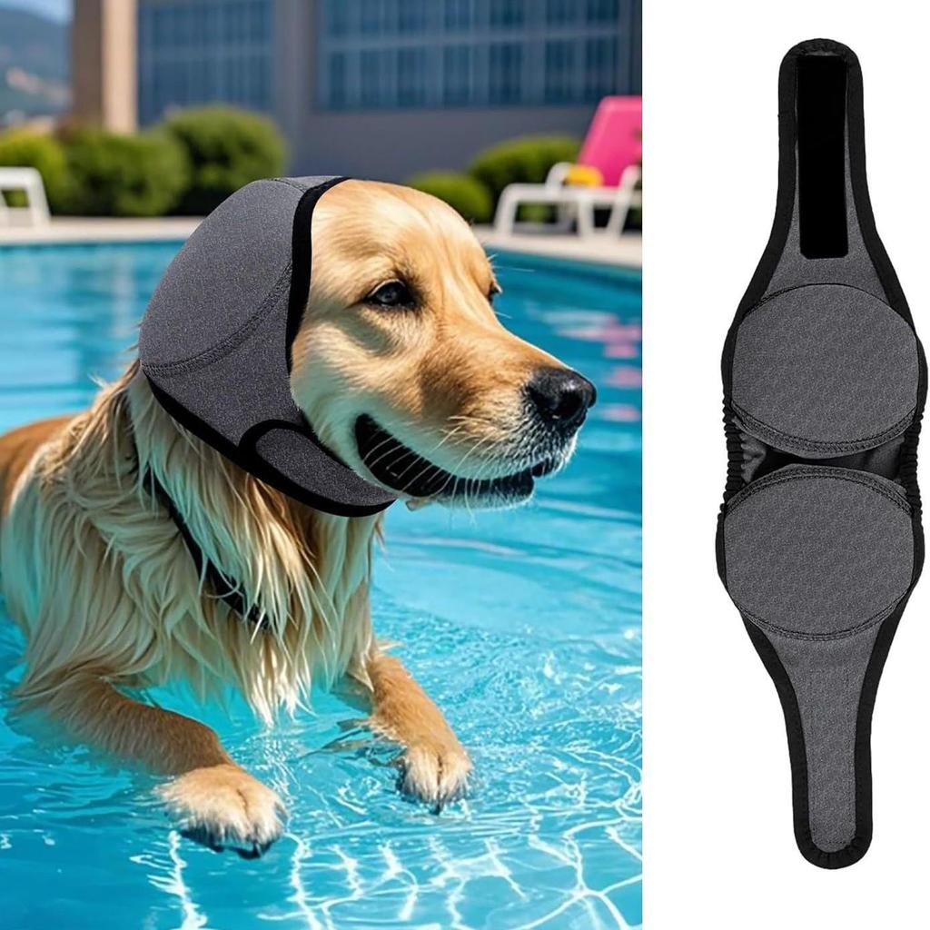 Waterproof Noise-Reduction Dog Ear Muffs: Soothing, Anti-Startle Headband for Bathing and Swimming