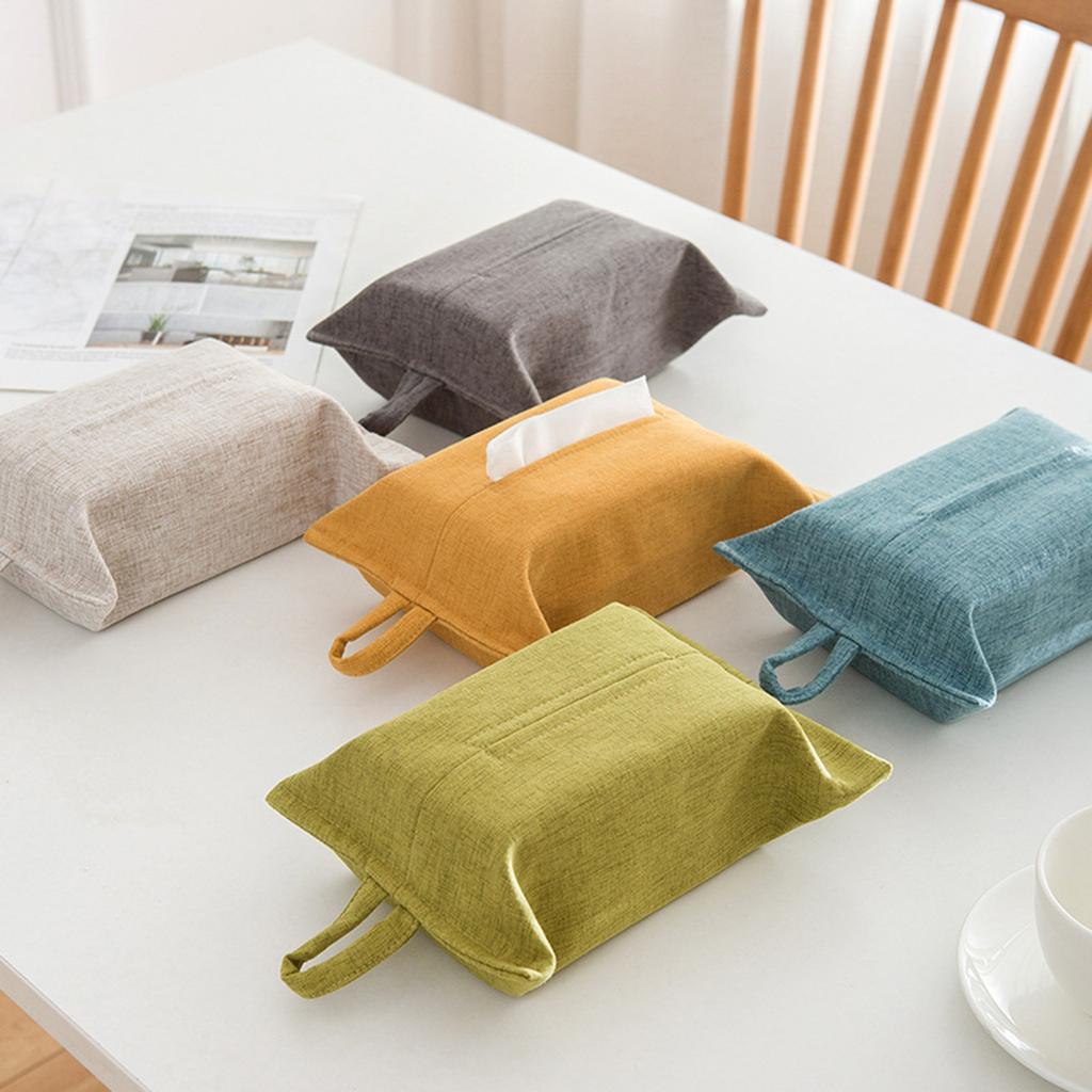 Tissue Holder with Convenient Hanging Strap Napkin Paper Bag for Dining Table or Car Kitchen Bathroom Tissue Dispenser