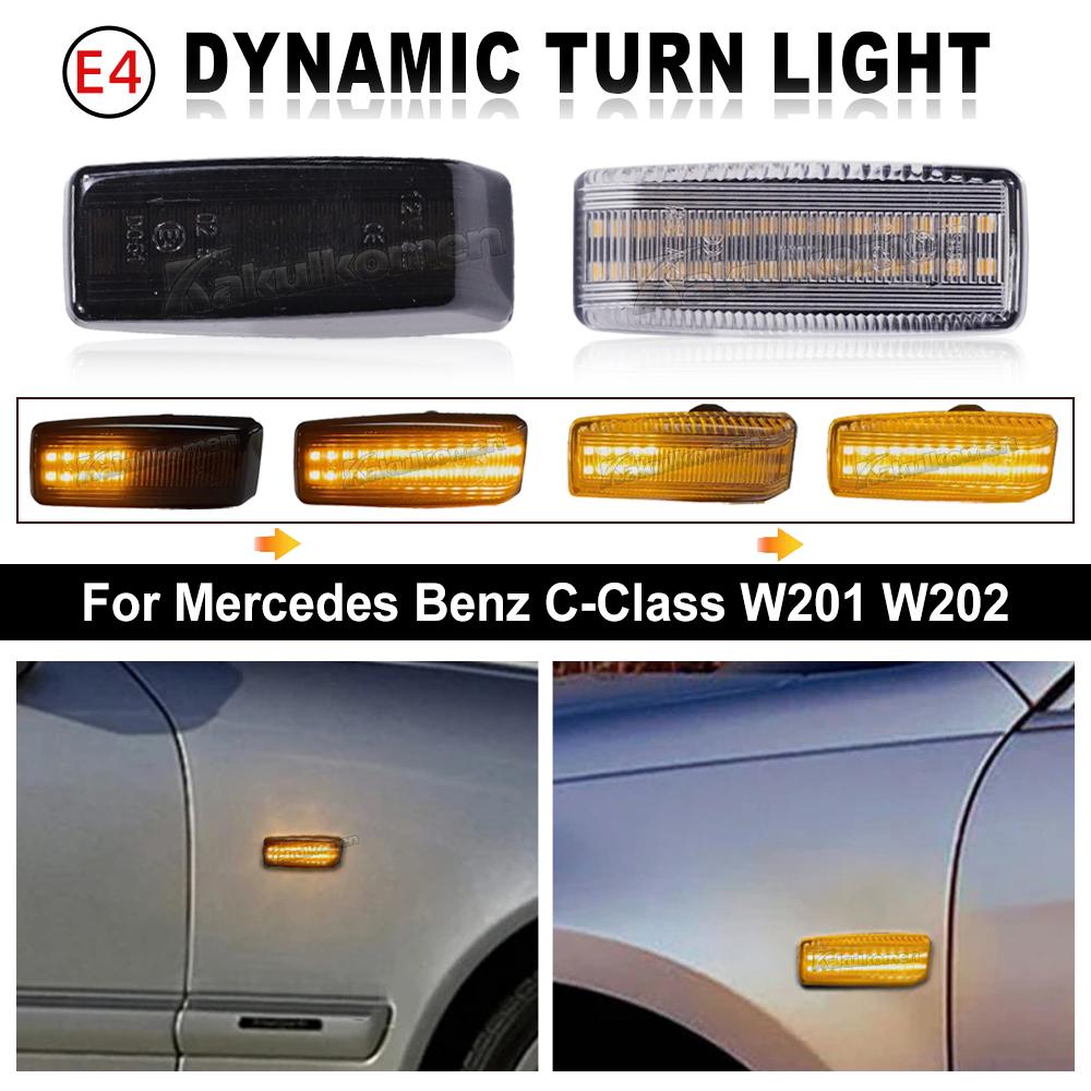 For Mercedes Benz C E S SL CLASS W201 190 W202 W124 W140 R129 Dynamic LED Sequential Light Turn Signal Side Marker Lamp