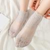 Women Rose Lace Socks Thin Transparent Elastic Mesh Stockings Breathable Anklet