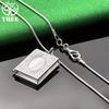 ALITREE 925 Sterling Silver Book Photo Frame Pendant Necklace For Women Necklaces Fashion Party Wedding Jewelry Birthday Gift