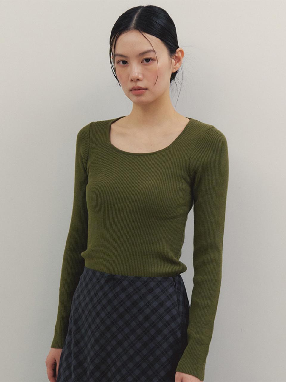 G And Gb Square Ribbed Knit_Khaki F