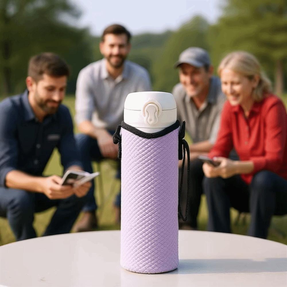 2pcs Neoprene Water Bottle Sleeve Plaid Texture Insulated Water Bottle Bag  Camping