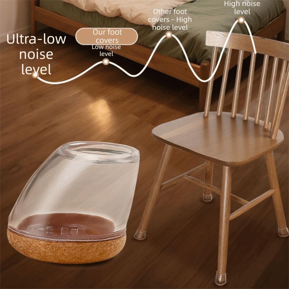 8pcs Non Hair Sticking Furniture Leg Cover Anti Slip Wear Resistant Slant Chair Cover Soft Durable Furniture Feet Sleeve
