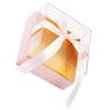 Floral Box Flower Square Shape Flower Box for Homes Pink Acrylic Paper Fabric Flower Preservation 1Pcs