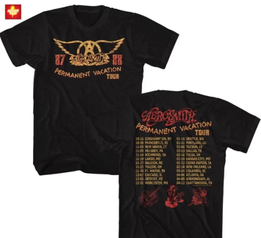 Aerosmith Permanent Vacation Tour Dates 8788 Men039s TShirt Unisex T-Shirt Graphic Tee XXL