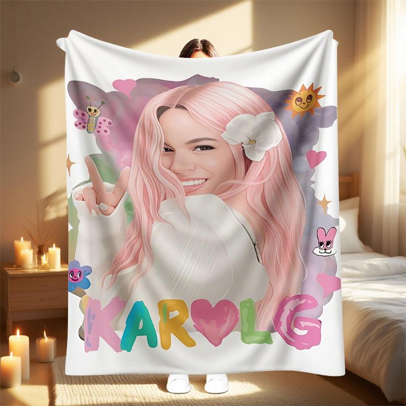 1Pc Of The  New Style Carly G Colorful Anime Printed Blanket, Suitable For All Seasons As A Gift Blanket That Can Be Used As