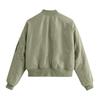 Ladies' Solid Color Fashionable Large Pocket Long Sleeved Zipper Casual Top  Jacket Jacket