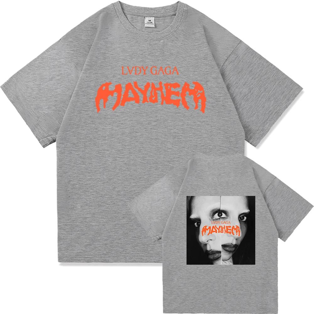 T-shirt Lady Gaga Mayhem 2025 Nuovo Album Moda Abbigliamento Uomo/Donna Retro Harajuku Vestiti di Alta Qualità per Fan T-shirt