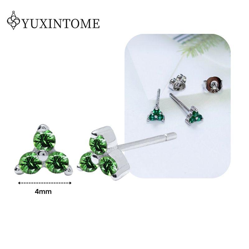 Turquoise 925 Silver Ear Needle Green Zircon vintage emerald Heart/Flower Pendant Hoop Earrings Fashion party Jewelry