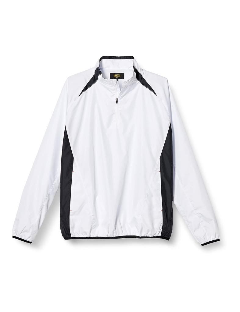 ZETT Baseball Long Sleeve Half Zip Jumper for Cold Weather White x Navy S BOV335