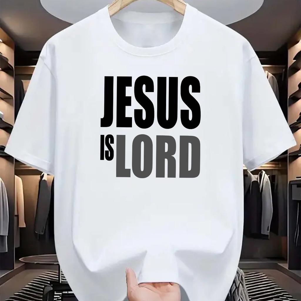 JESUS IS LORD Christian Quote Print TShirt Unisex WoUnisex Casual Cotton Tee Summer Short Sleeve Graphic T Shirts Unisex Tops