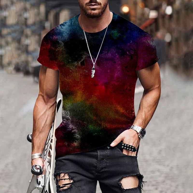 European and American Cross-border Summer Men's T-shirt 3D Digital Printing Short Sleeve LiExpress