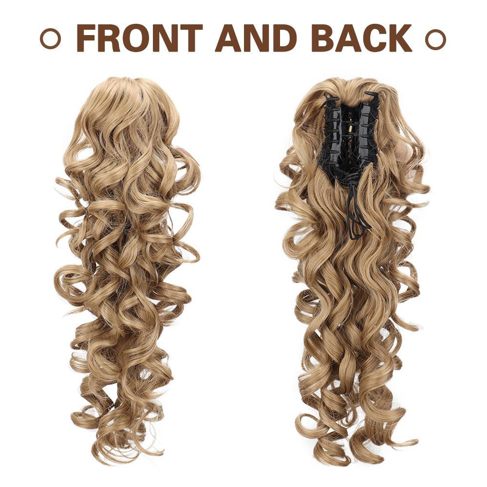 LISI HAIR Synthetic Elegant Long Large Curly Wave Ponytail Extension Claw Clip Ponytail Heat-Resistant Hairpiece For Women Daily Use