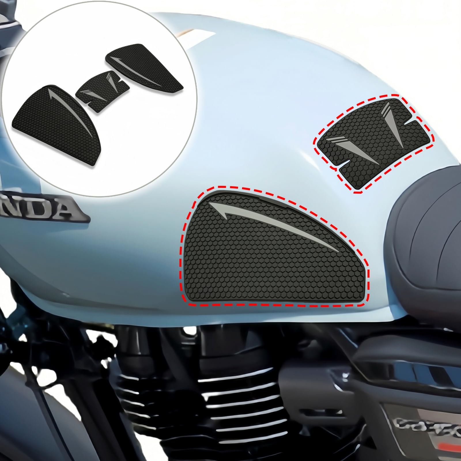 

Motorcycle Gas Tank Pad for Honda GB350, CB350, GB350S, CB350S/C, CB350RS, GB350C, 2BL-NC59, 8BL-NC59 ...